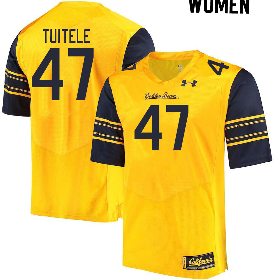 Women #47 Moso'oipala Tuitele California Golden Bears College Football Jerseys Stitched Sale-Gold - Click Image to Close
